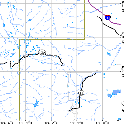 Zip code 82055 close-up map