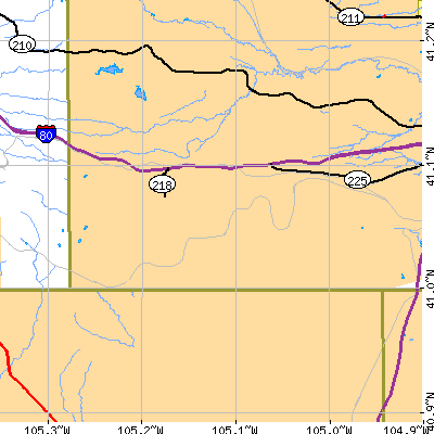 Zip code 82059 close-up map