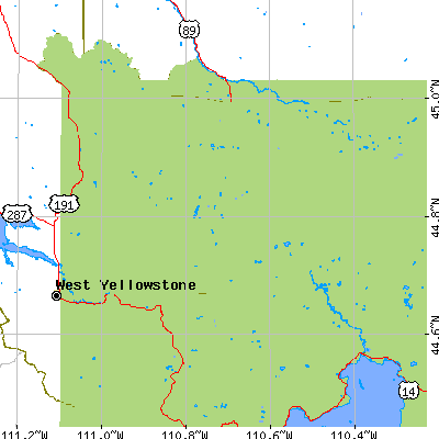 Zip code 82190 close-up map