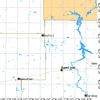 Zip code 82301 close-up map