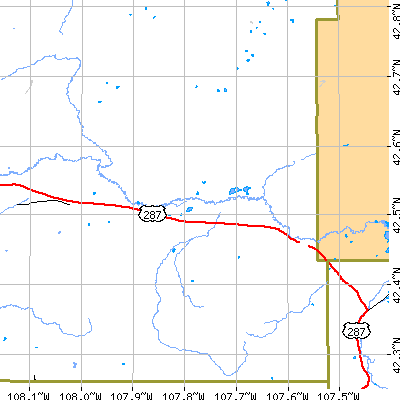 Zip code 82310 close-up map