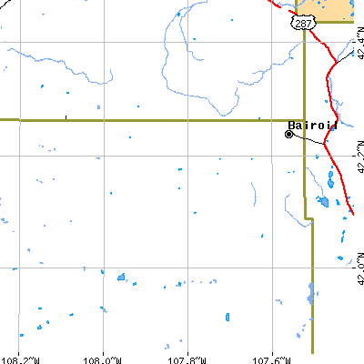 Zip code 82322 close-up map