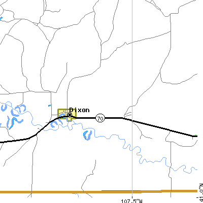 Zip code 82323 close-up map