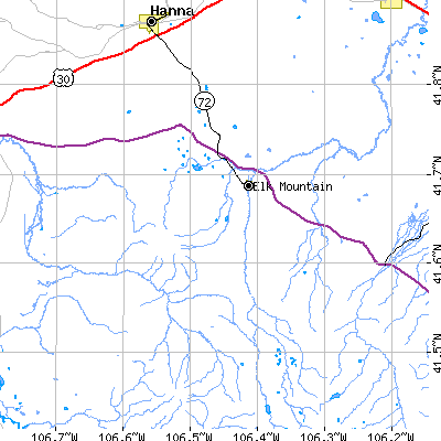 Zip code 82324 close-up map