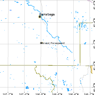 Zip code 82325 close-up map