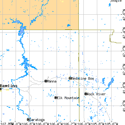 Zip code 82329 close-up map