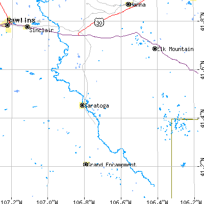 Zip code 82331 close-up map