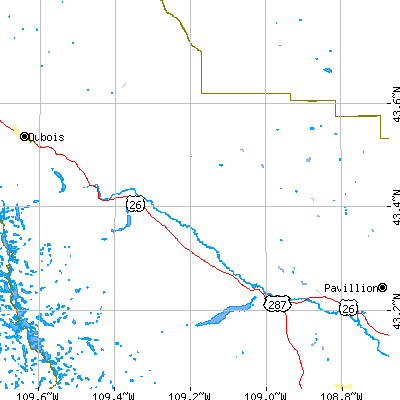 Zip code 82512 close-up map