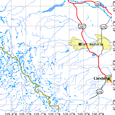Zip code 82514 close-up map