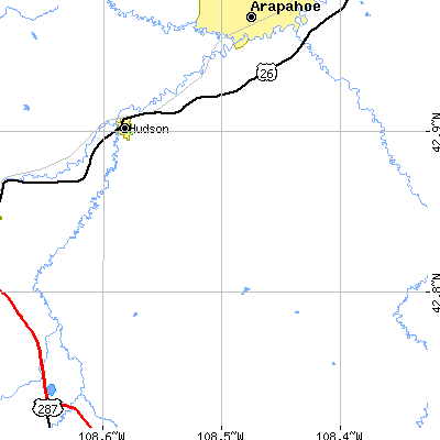 Zip code 82515 close-up map