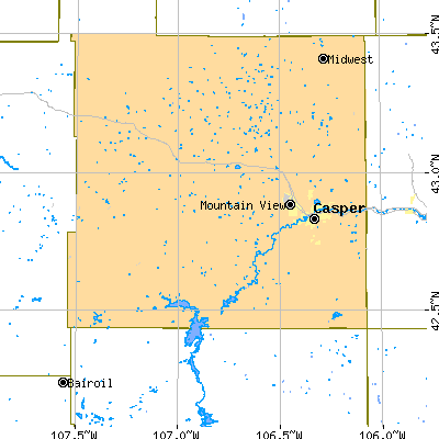 Zip code 82604 close-up map