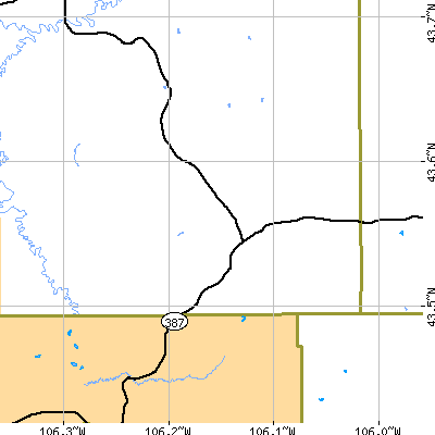 Zip code 82640 close-up map