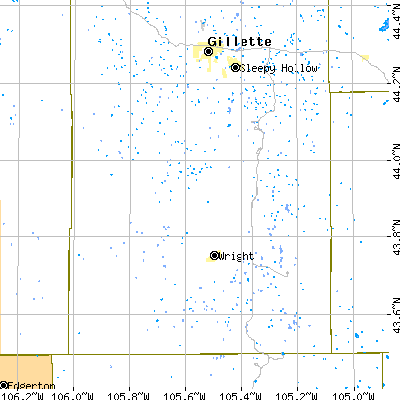 Zip code 82718 close-up map