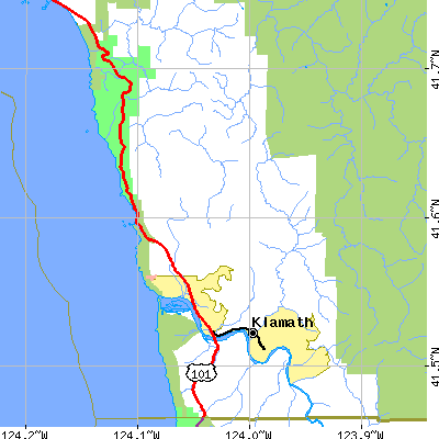Zip code 95548 close-up map