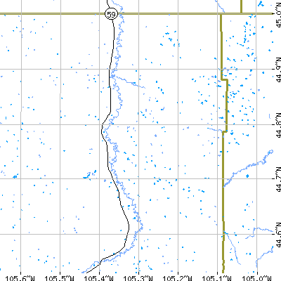 Zip code 82731 close-up map