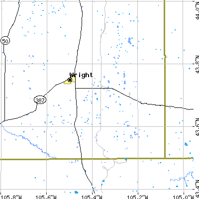 Zip code 82732 close-up map