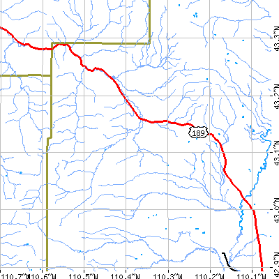 Zip code 82922 close-up map