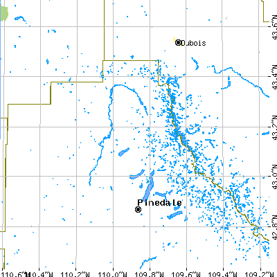 Zip code 82925 close-up map