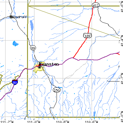 Zip code 82930 close-up map