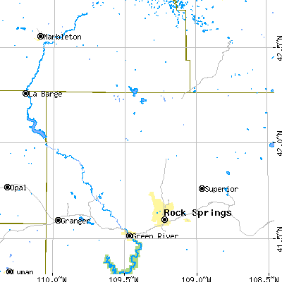 Zip code 82932 close-up map
