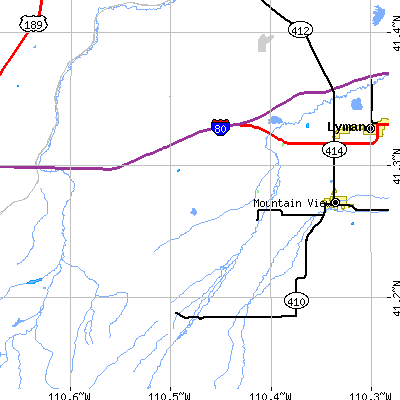 Zip code 82933 close-up map