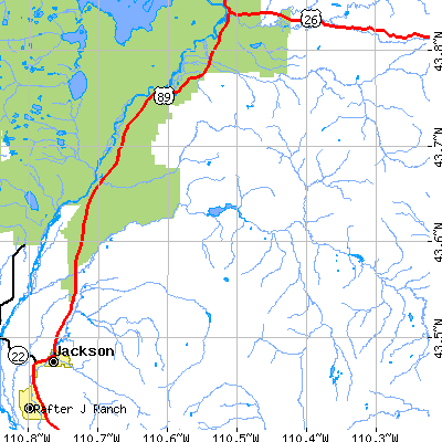 Zip code 83011 close-up map