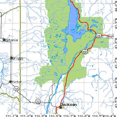 Zip code 83012 close-up map