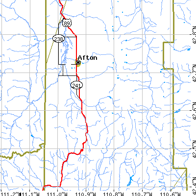 Zip code 83110 close-up map