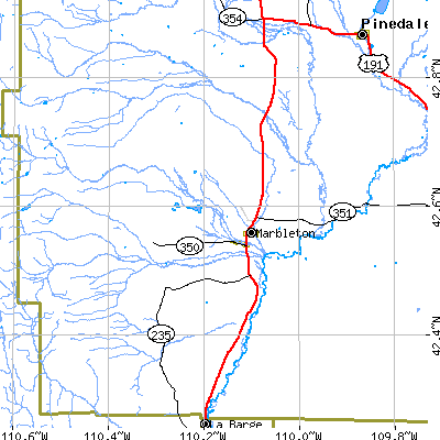 Zip code 83113 close-up map