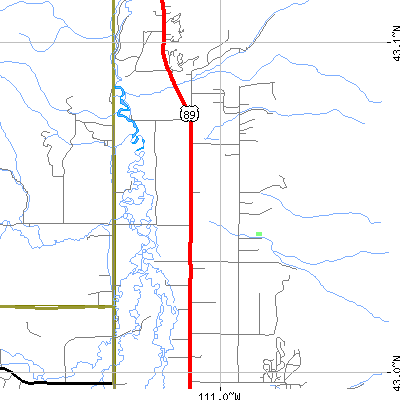 Zip code 83118 close-up map
