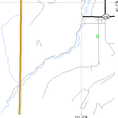 Zip code 83119 close-up map