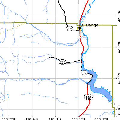 Zip code 83123 close-up map