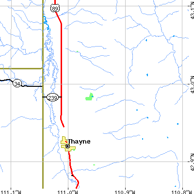 Zip code 83127 close-up map
