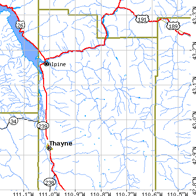 Zip code 83128 close-up map