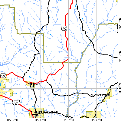 Zip code 36005 close-up map