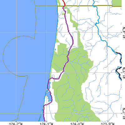 Zip code 95555 close-up map