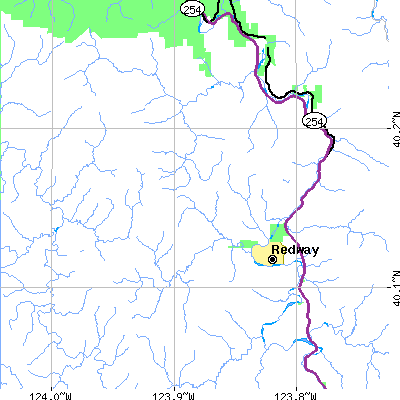 Zip code 95560 close-up map