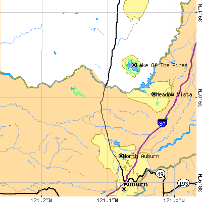 Zip code 95602 close-up map
