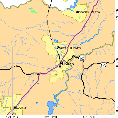 Zip code 95603 close-up map