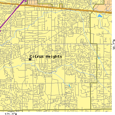 Zip code 95610 close-up map