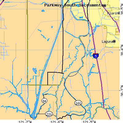 Zip code 95612 close-up map