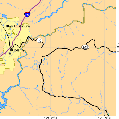 Zip code 95614 close-up map
