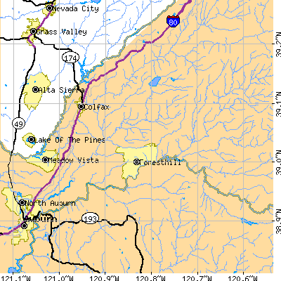 Zip code 95631 close-up map