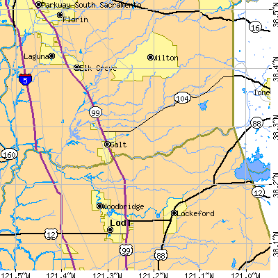 Zip code 95632 close-up map