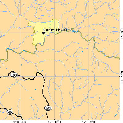 Zip code 95634 close-up map