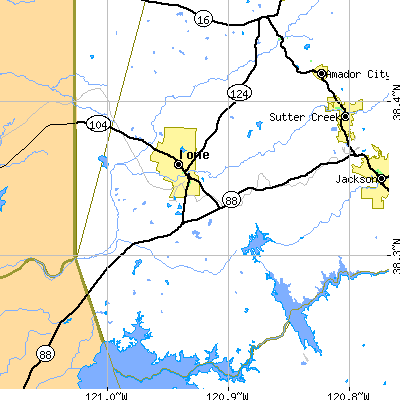 Zip code 95640 close-up map