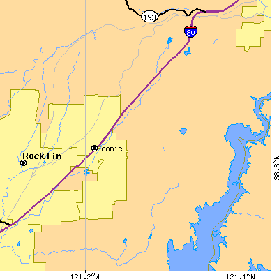 Zip code 95650 close-up map