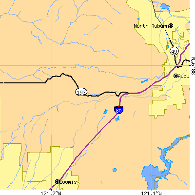 Zip code 95658 close-up map