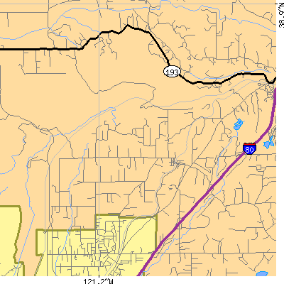 Zip code 95663 close-up map