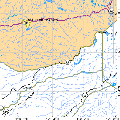 Zip code 95666 close-up map